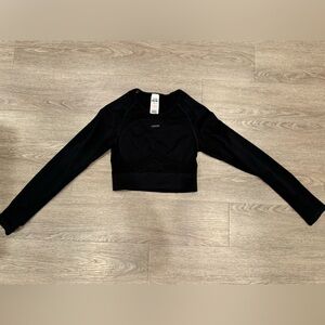 Gymshark Black Cropped Compression Top